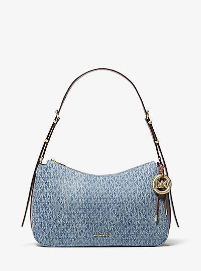 Nolita Medium Signature Logo Print Denim Convertible Shoulder Bag