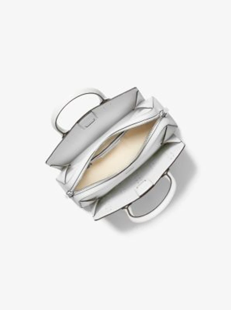 Laila Small Embellished Laser Cut Leather Satchel