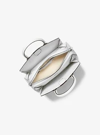 Laila Small Embellished Laser Cut Leather Satchel