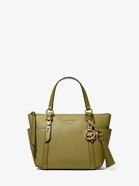 Sullivan Saffiano Leather Top-Zip Tote Bag