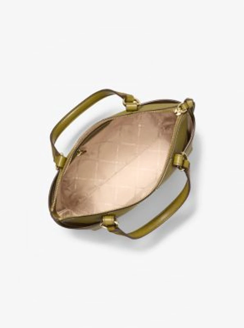 Sullivan Saffiano Leather Top-Zip Tote Bag