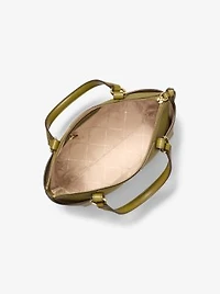 Sullivan Saffiano Leather Top-Zip Tote Bag