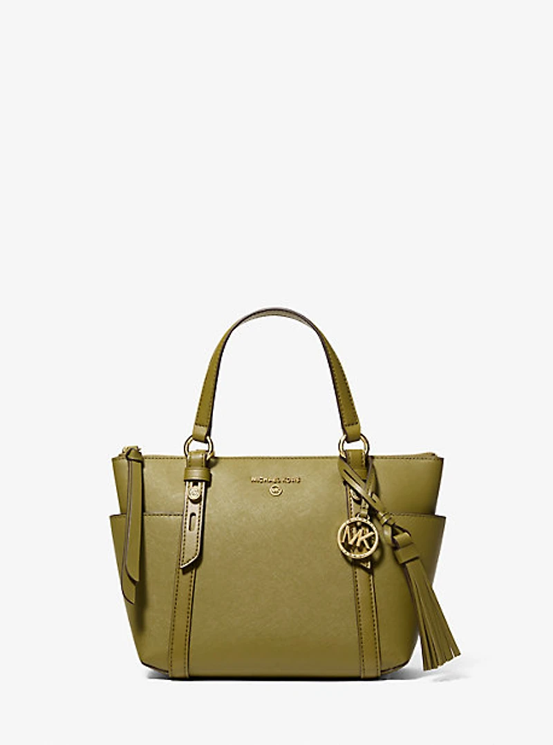 Sullivan Saffiano Leather Top-Zip Tote Bag