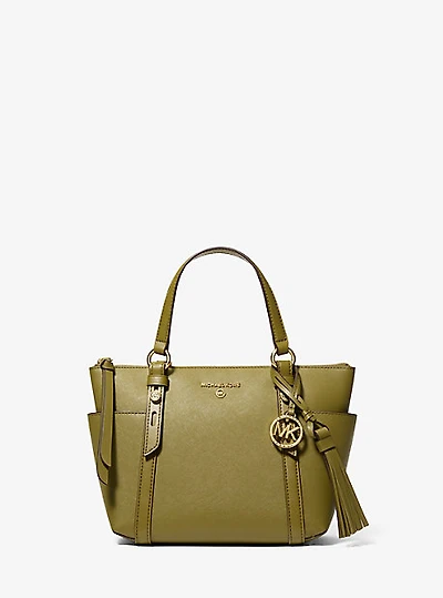 Sullivan Small Saffiano Leather Top-Zip Tote Bag