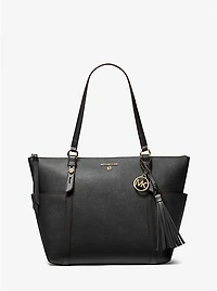 Sullivan Large Saffiano Leather Top-Zip Tote Bag