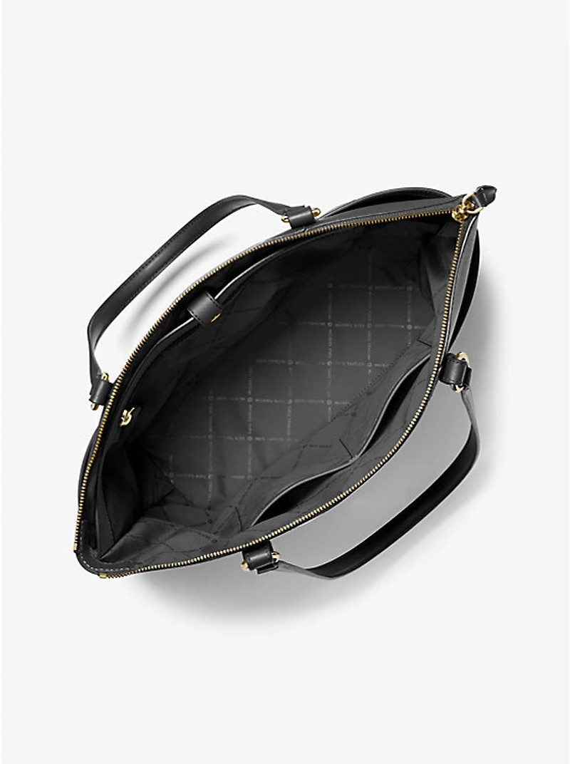 Sullivan Large Saffiano Leather Top-Zip Tote Bag