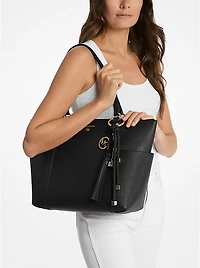 Sullivan Large Saffiano Leather Top-Zip Tote Bag