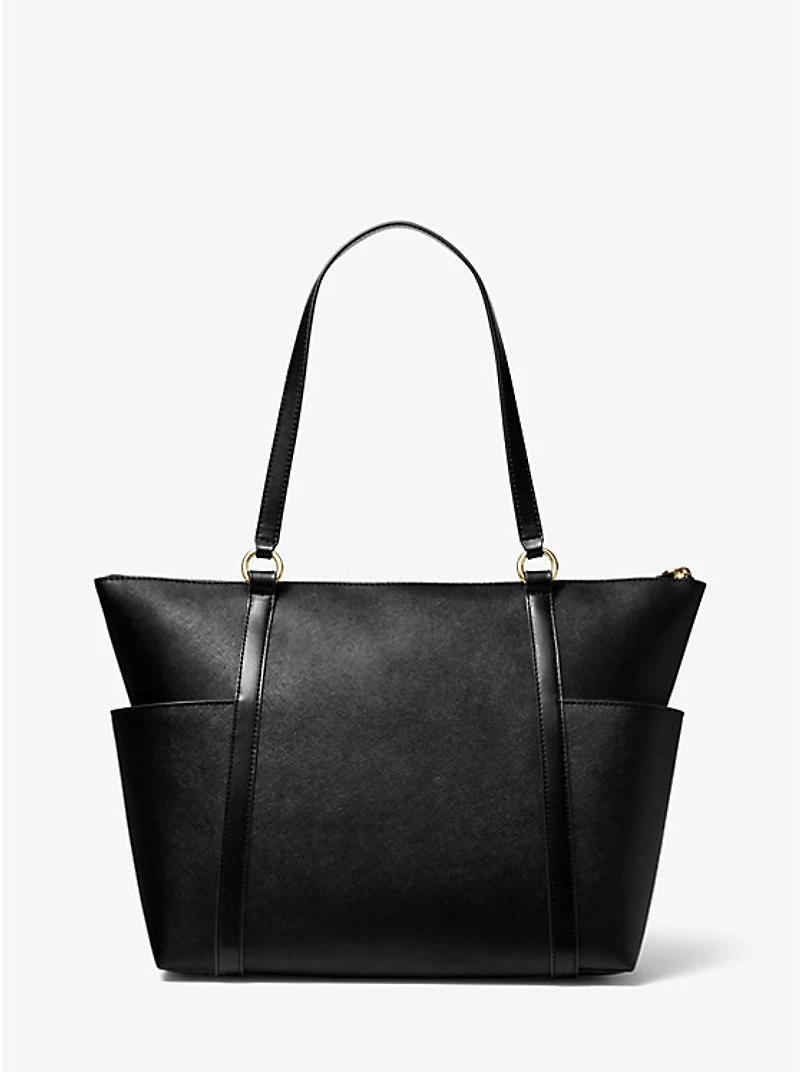 Sullivan Large Saffiano Leather Top-Zip Tote Bag