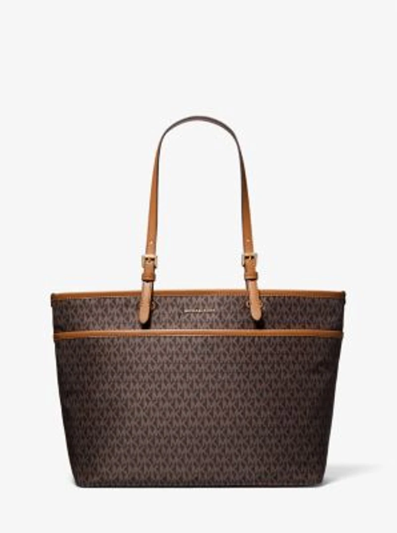 Winston Large Signature Logo Print Woven Pocket Tote Bag