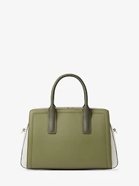 Laila Medium Color-Block Pebbled Leather Satchel