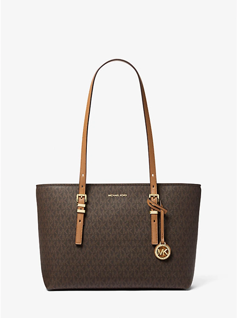 Quinn Medium Signature Logo and Leather Tote Bag