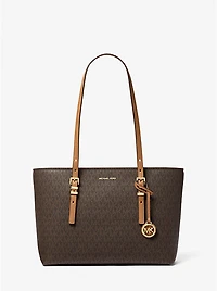Quinn Medium Signature Logo and Leather Tote Bag