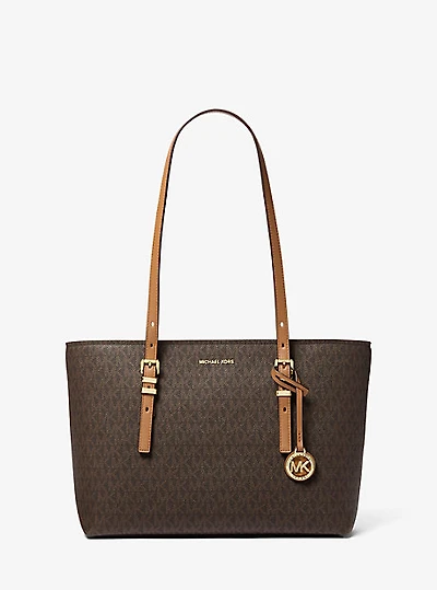 Quinn Signature Logo and Leather Tote Bag
