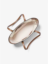 Quinn Medium Signature Logo and Leather Tote Bag