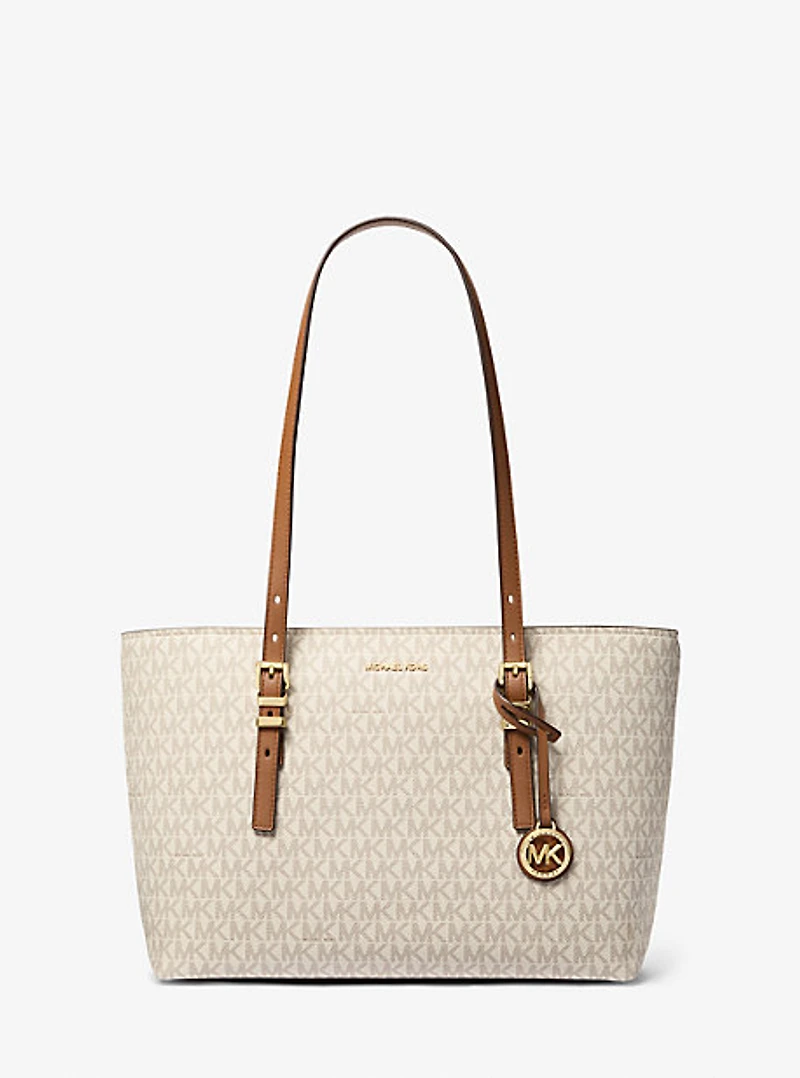 Quinn Medium Signature Logo and Leather Tote Bag