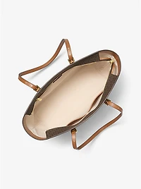 Quinn Large Signature Logo and Leather Tote Bag