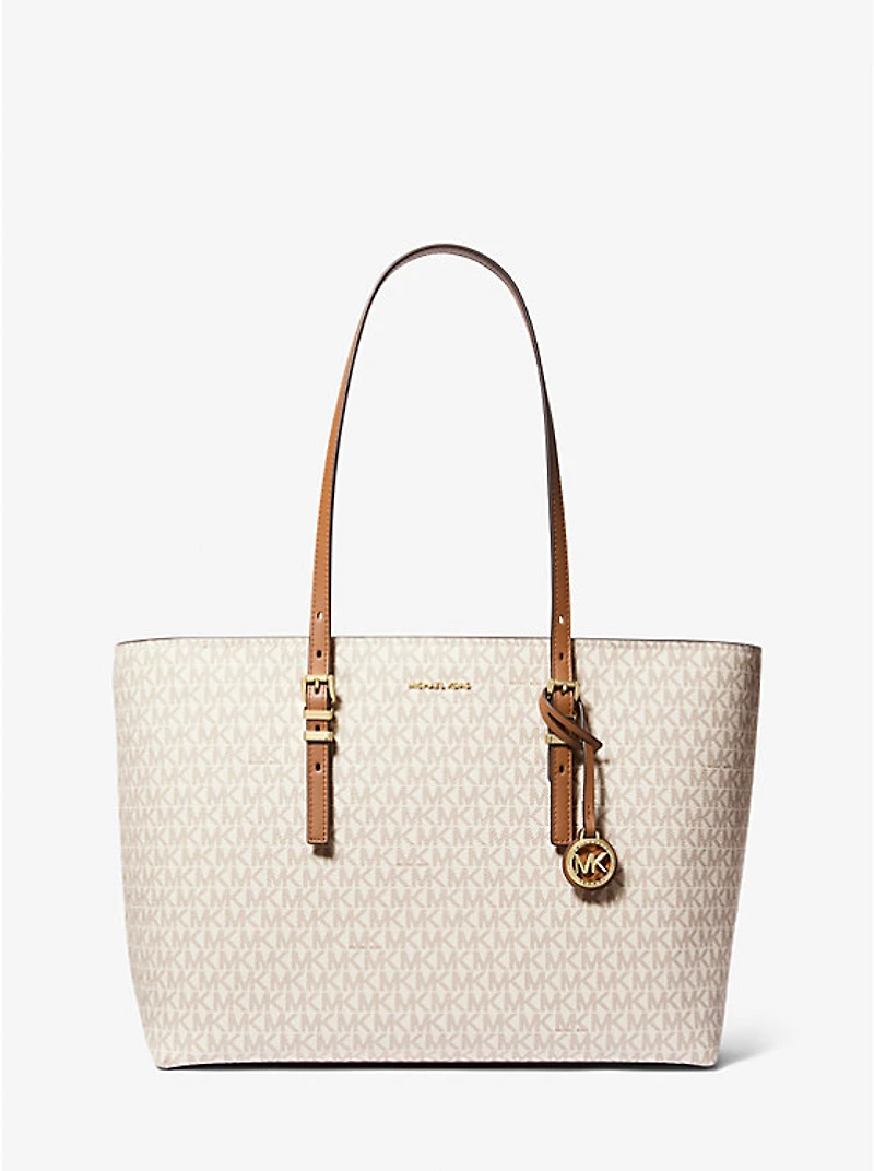 Quinn Large Signature Logo and Leather Tote Bag