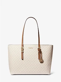 Quinn Large Signature Logo and Leather Tote Bag
