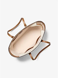 Quinn Large Signature Logo and Leather Tote Bag