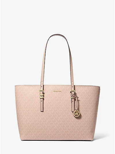 Quinn Signature Logo and Leather Tote Bag