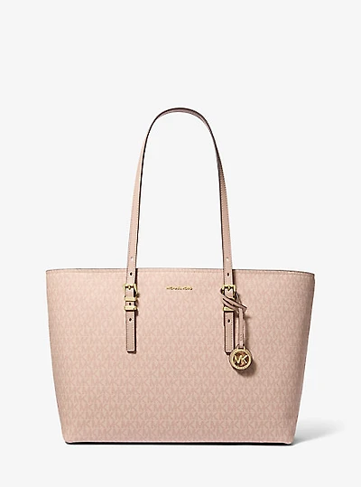 Quinn Large Signature Logo and Leather Tote Bag
