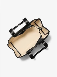 Romee Large Signature Logo and Leather Tote Bag