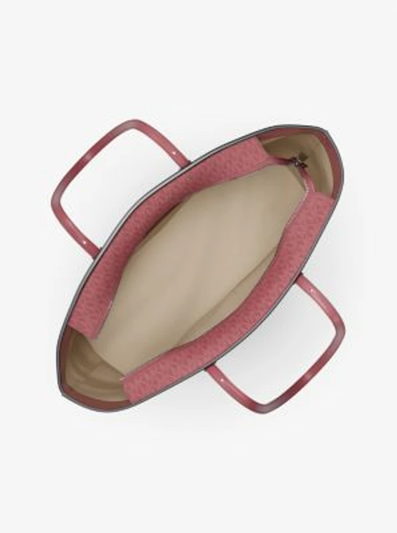 Quinn Large Signature Logo and Leather Tote Bag