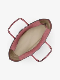 Quinn Large Signature Logo and Leather Tote Bag