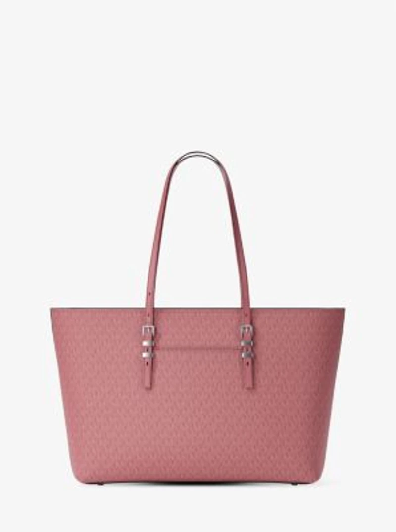 Quinn Large Signature Logo and Leather Tote Bag