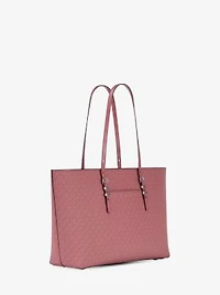 Quinn Large Signature Logo and Leather Tote Bag
