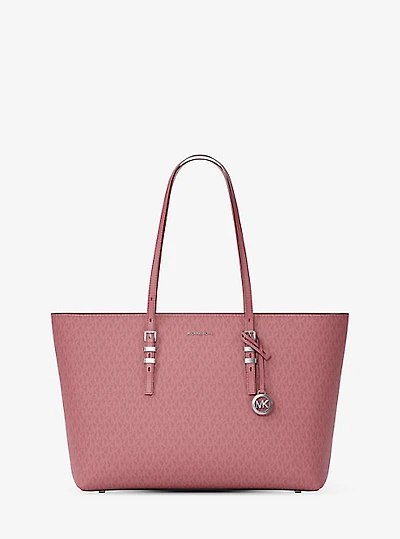 Quinn Large Signature Logo and Leather Tote Bag