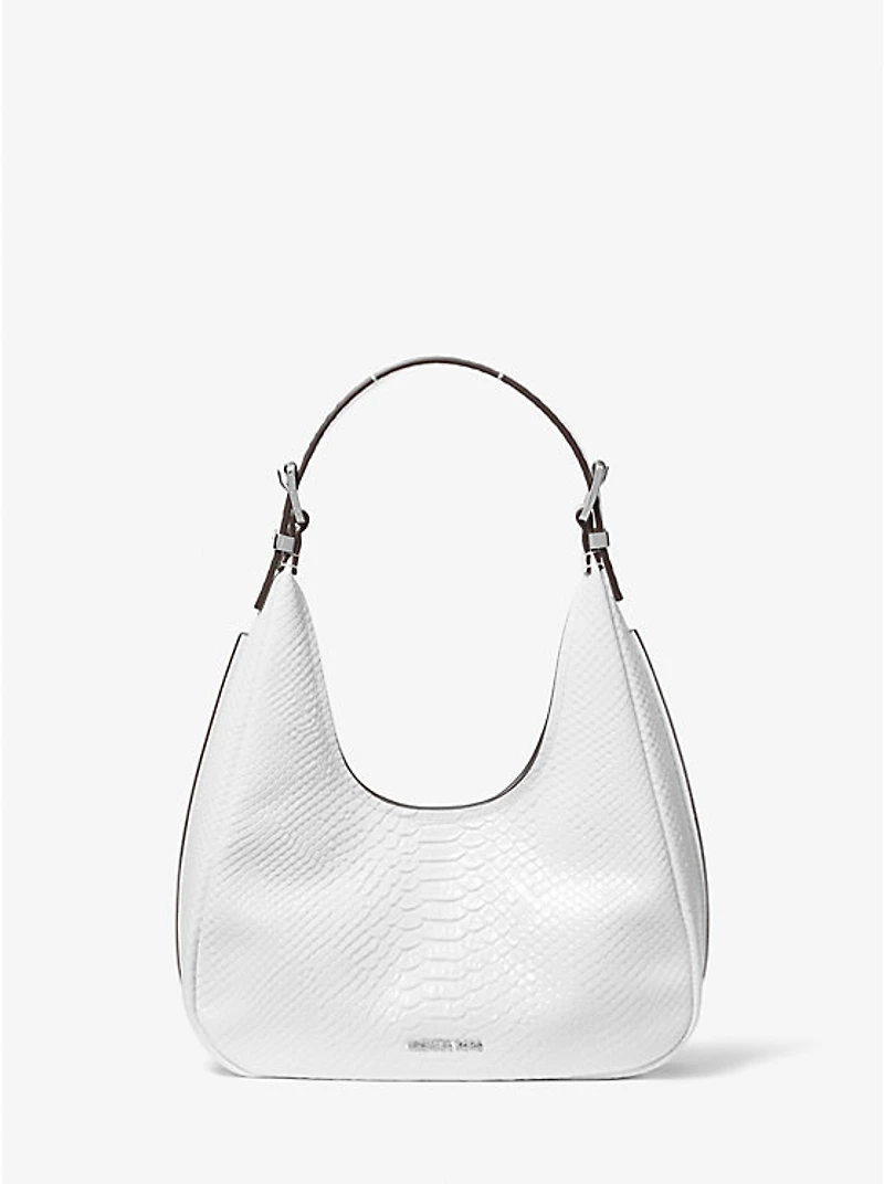 Nolita Snake Embossed Leather Hobo Shoulder Bag