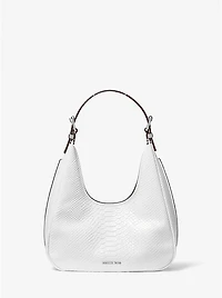 Nolita Snake Embossed Leather Hobo Shoulder Bag