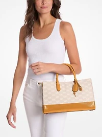 Scarlett Medium Logo Jacquard Satchel