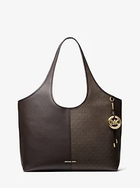 Henly Large Signature Logo and Textured Tote Bag