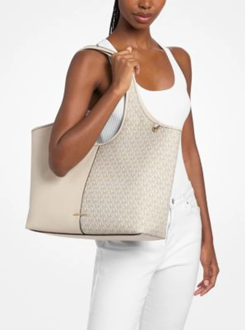 Henly Large Signature Logo and Textured Tote Bag