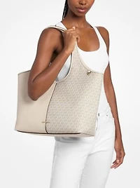 Henly Large Signature Logo and Textured Tote Bag