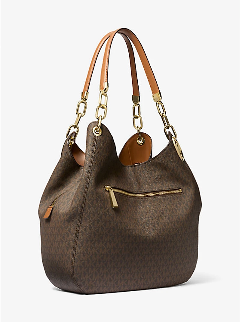 Lillie Large Signature Logo Shoulder Bag