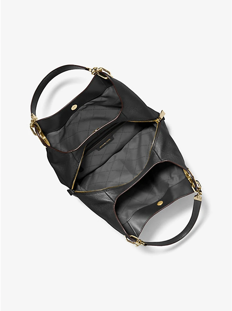 Lillie Large Pebbled Leather Shoulder Bag