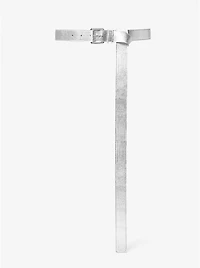 Jodi Metallic Lizard Embossed Leather Belt