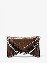 Manhatta Medium Crocodile Embossed Patent Leather Bag