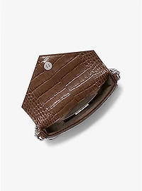 Manhatta Medium Crocodile Embossed Patent Leather Bag