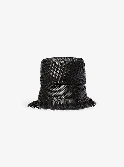 Hand-Woven Leather Bucket Hat