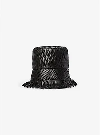 Hand-Woven Leather Bucket Hat
