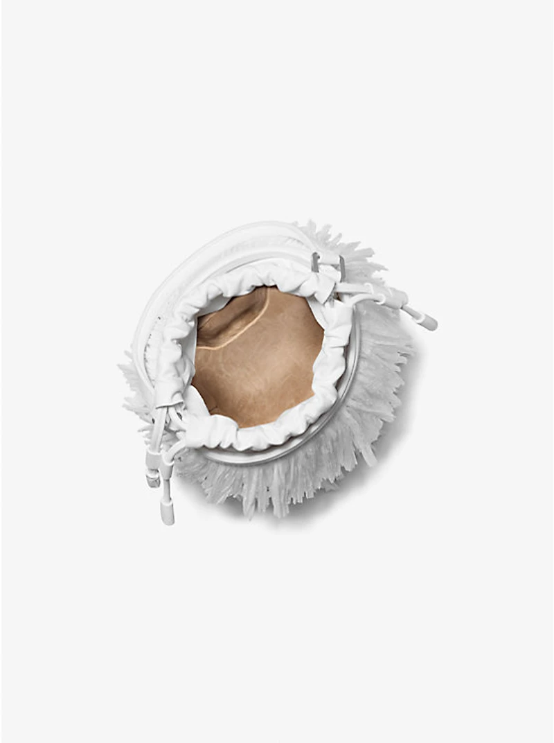 Ischia Mini Leather and Fringe Bucket Bag