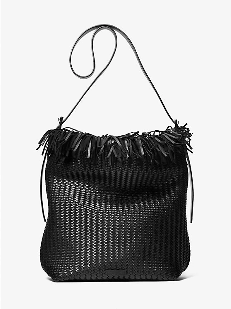 Kiera Hand-Woven Leather Hobo Bag