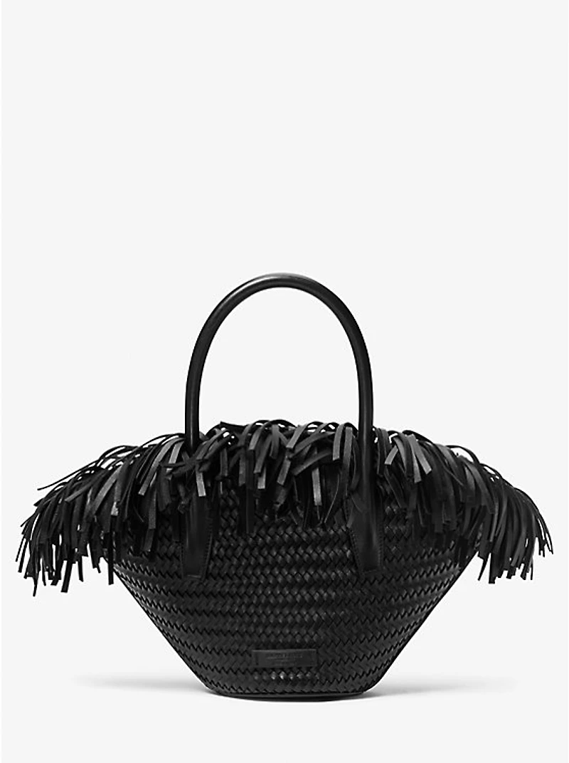 Sardinia Mini Hand-Woven Leather Basket Tote Bag