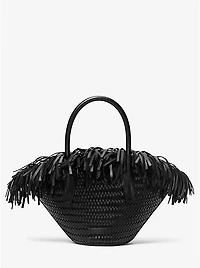 Sardinia Mini Hand-Woven Leather Basket Tote Bag