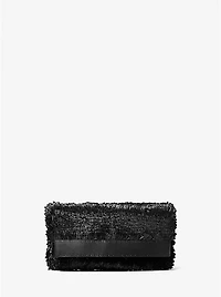 Sorrento Hand-Stitched Fringe and Leather Foldover Clutch