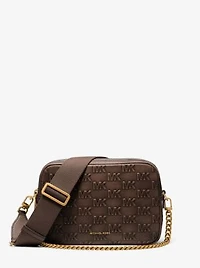 Bryant Medium Logo Embossed Burnished Leather Crossbody Bag